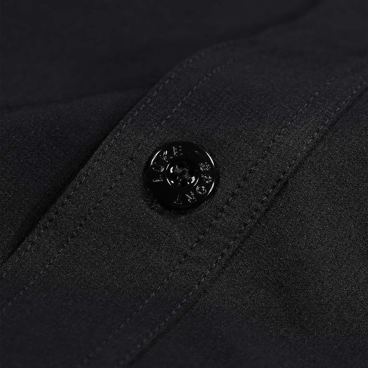 Luke Hulun Pocket Detail Cargo Regular Fit Long Sleeve Shirt - Jet Black