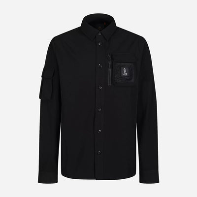 Luke Hulun Pocket Detail Cargo Regular Fit Long Sleeve Shirt - Jet Black