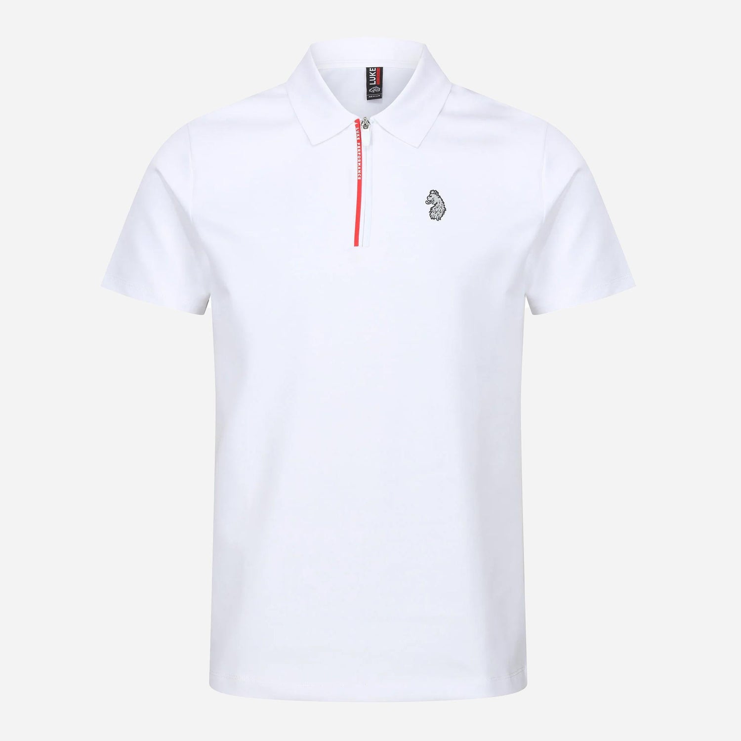 Luke Relay Regular Fit Short Sleeve Zip Polo - White