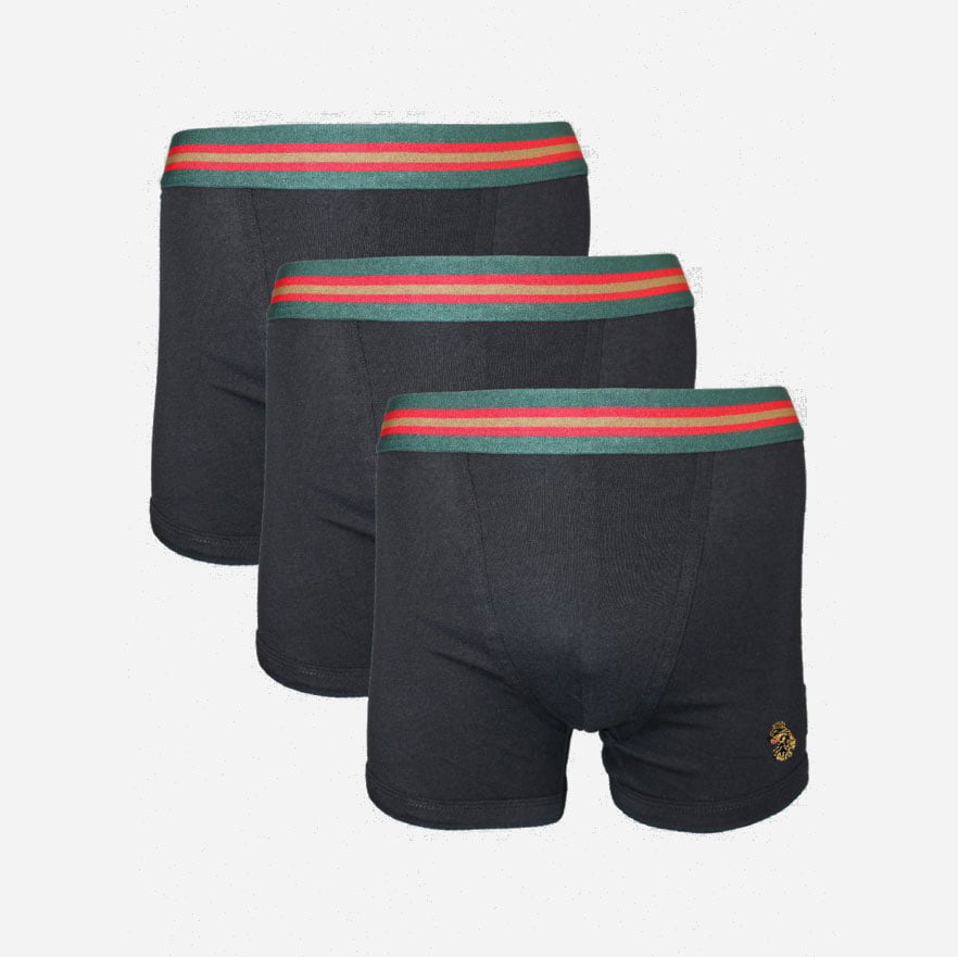 Luke Rick Long 3 Pack Boxer Short - Black