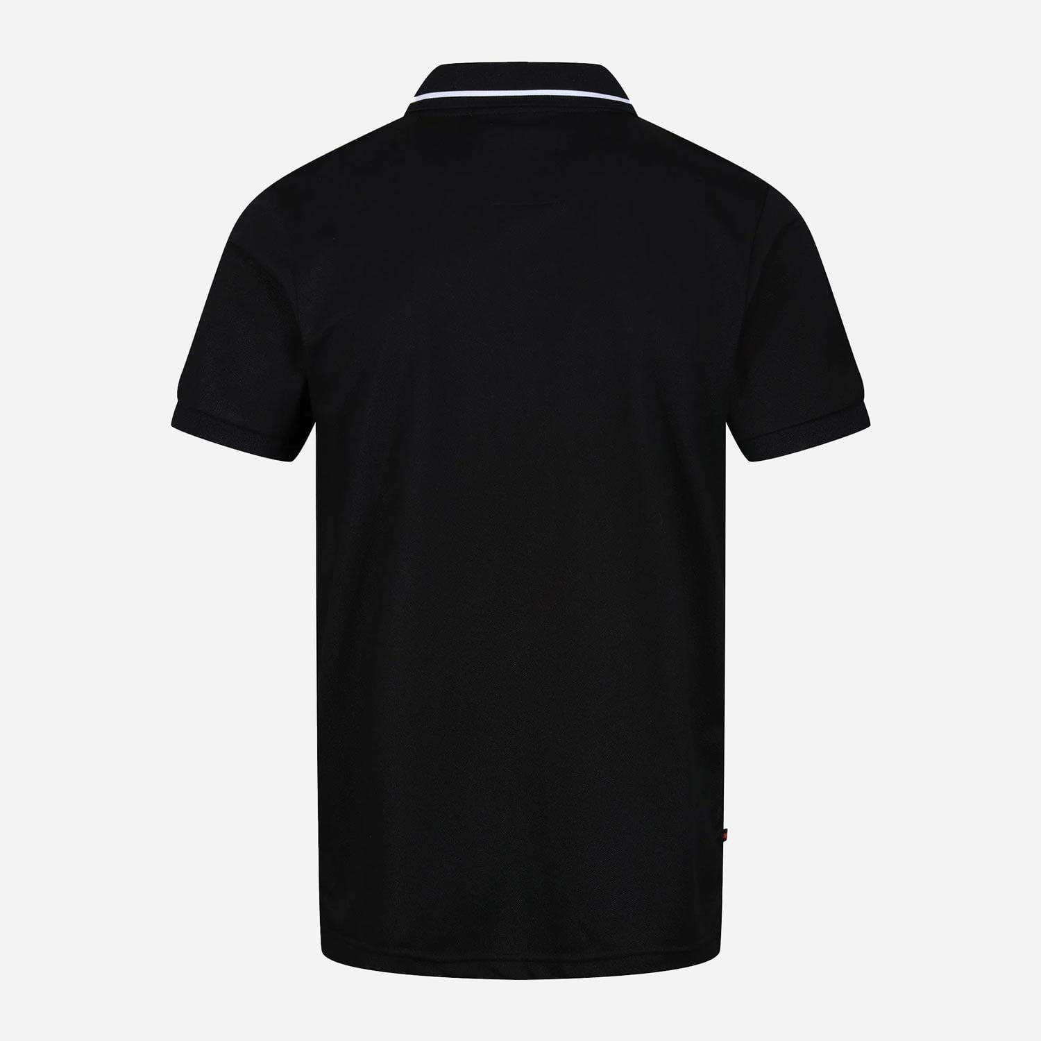 Luke Zip Lock Regular Fit Short Sleeve Polo - Jet Black/White