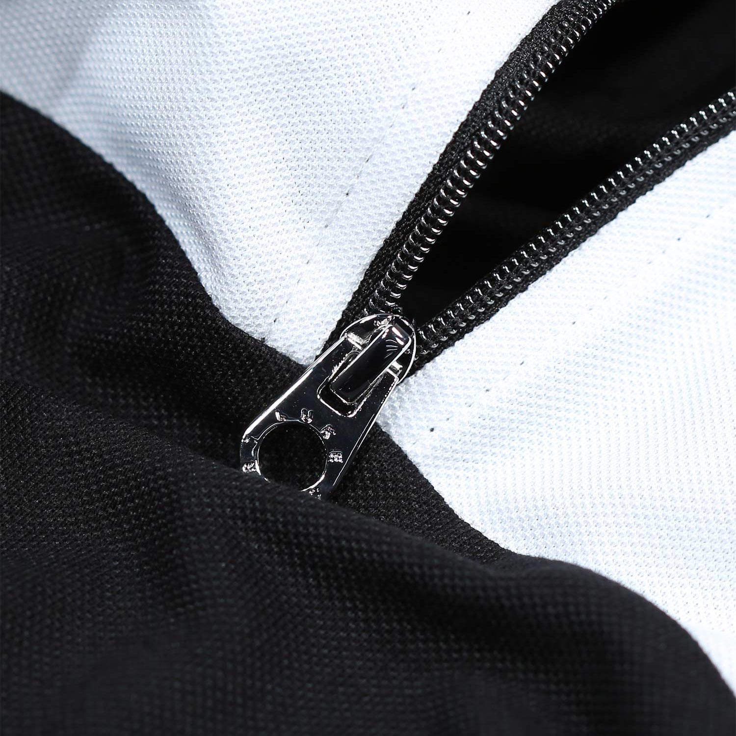 Luke Zip Lock Regular Fit Short Sleeve Polo - Jet Black/White