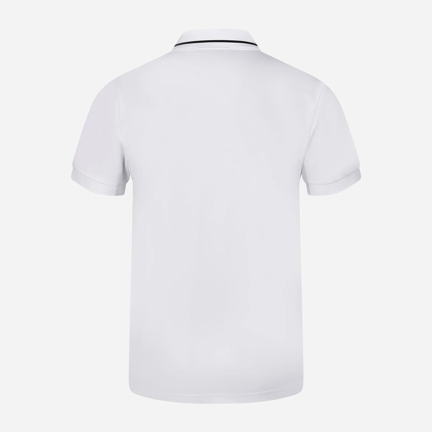 Luke Zip Lock Regular Fit Short Sleeve Polo - White/Jet Black