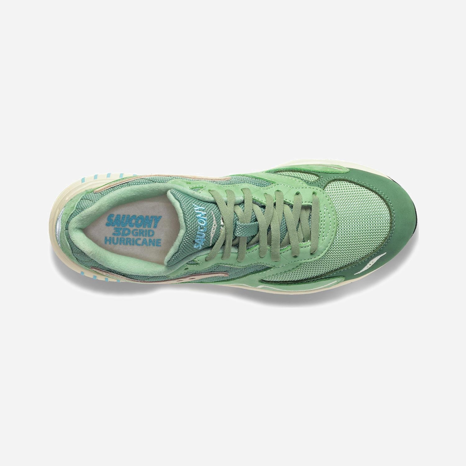 Saucony 3D Grid Hurricane Trainer - Green/Cream