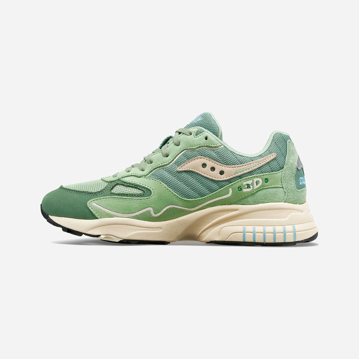 Saucony 3D Grid Hurricane Trainer - Green/Cream