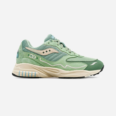 Saucony 3D Grid Hurricane Trainer - Green/Cream