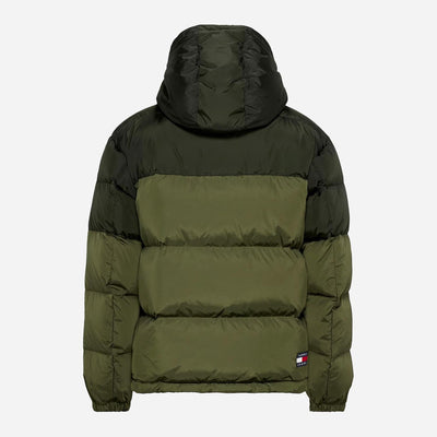 Tommy Jeans Alaska Colorblock Puffer Jacket - Drab Olive Green