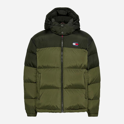 Tommy Jeans Alaska Colorblock Puffer Jacket - Drab Olive Green