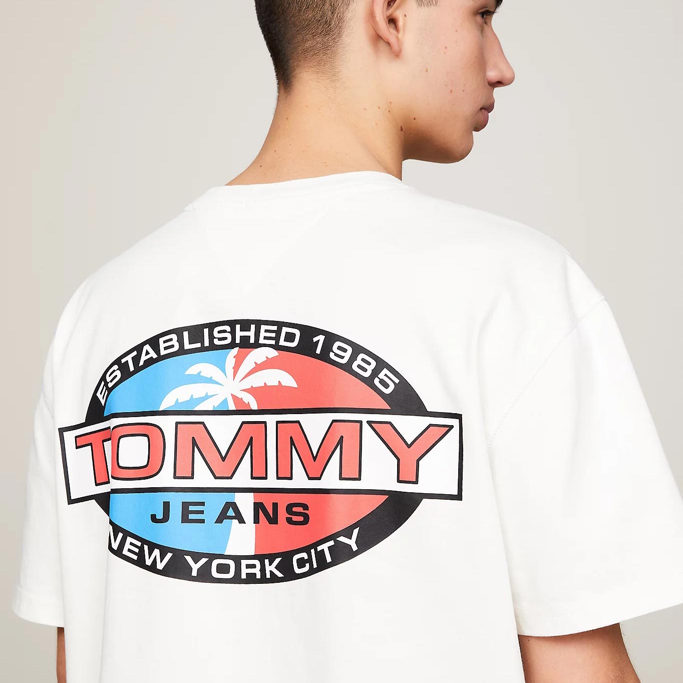 Tommy Jeans Boardsports Palm Regular Fit Short Sleeve Tee - Ancient White