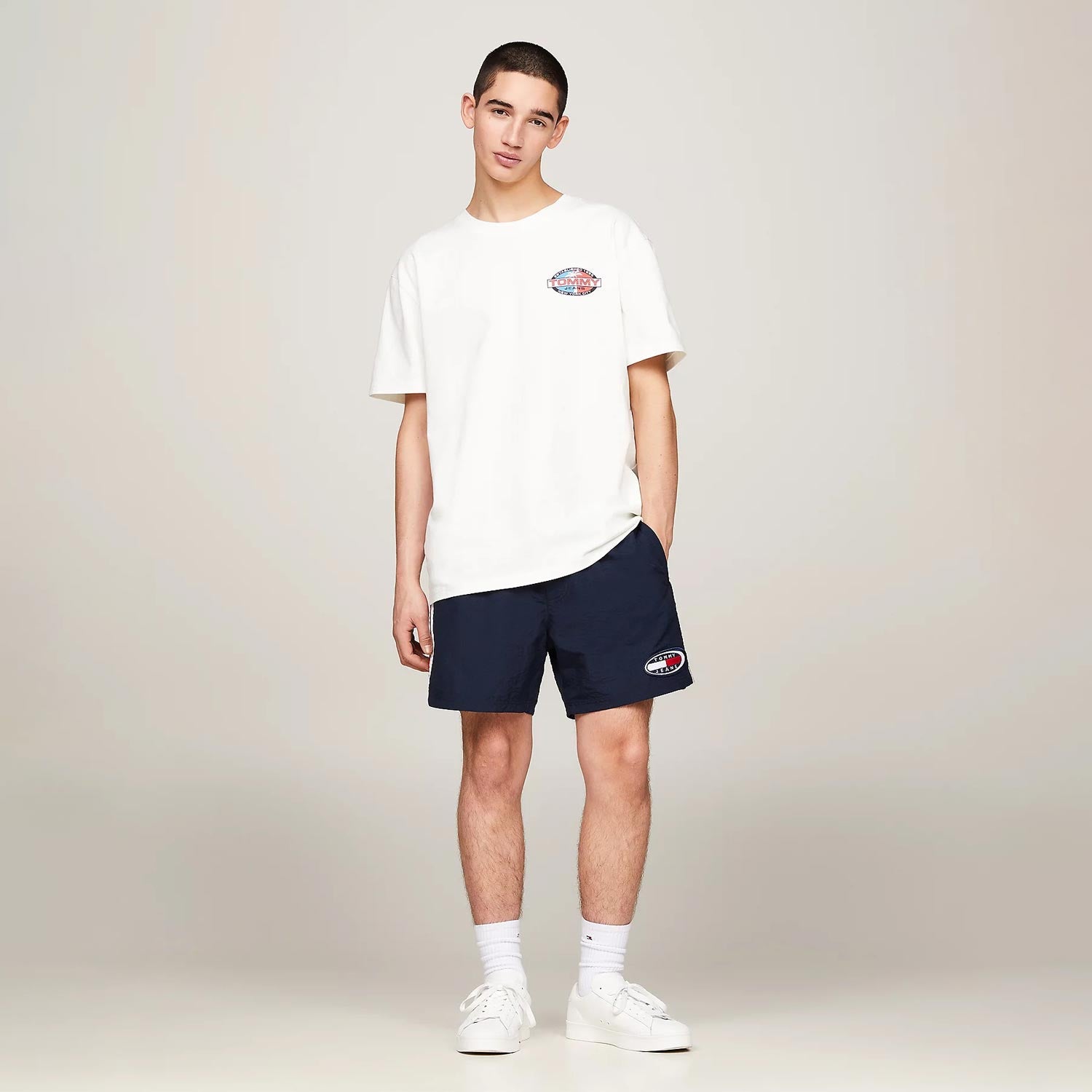 Tommy Jeans Boardsports Palm Regular Fit Short Sleeve Tee - Ancient White