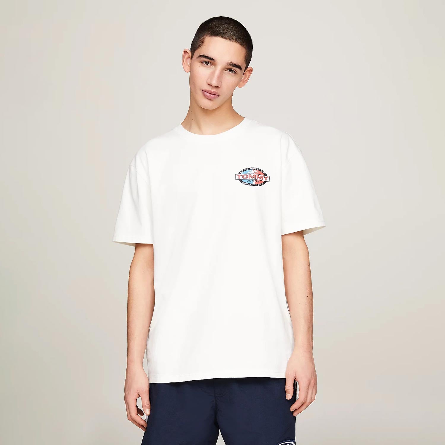 Tommy Jeans Boardsports Palm Regular Fit Short Sleeve Tee - Ancient White