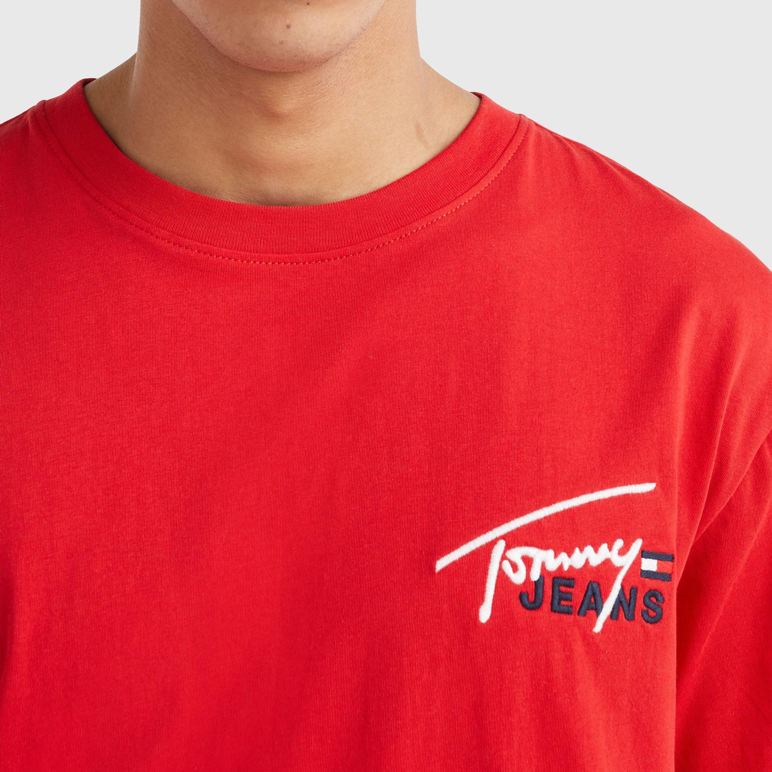 Tommy Jeans Classic Graphic Signature Tee - Deep Crimson