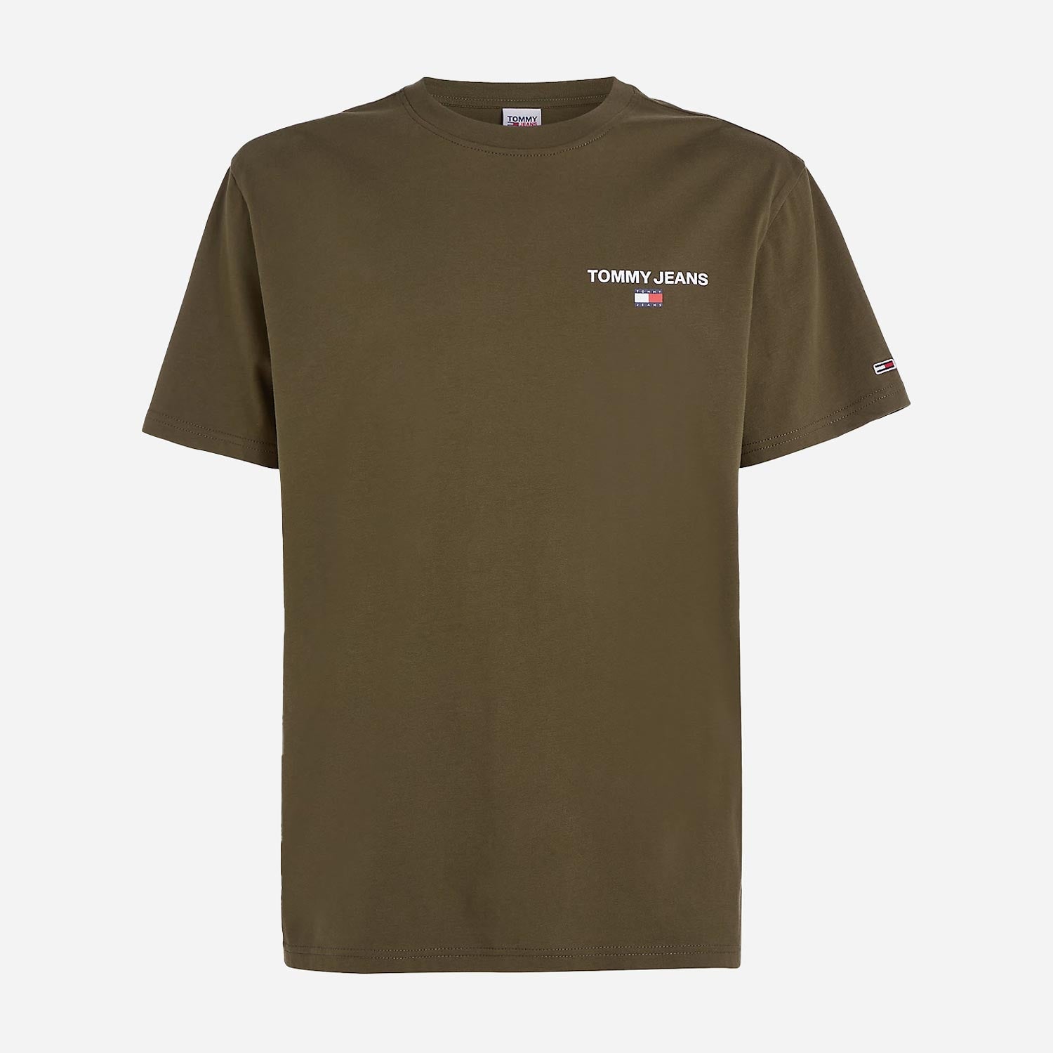 Tommy Jeans Classic Linear Back Print Tee - Drab Olive Green