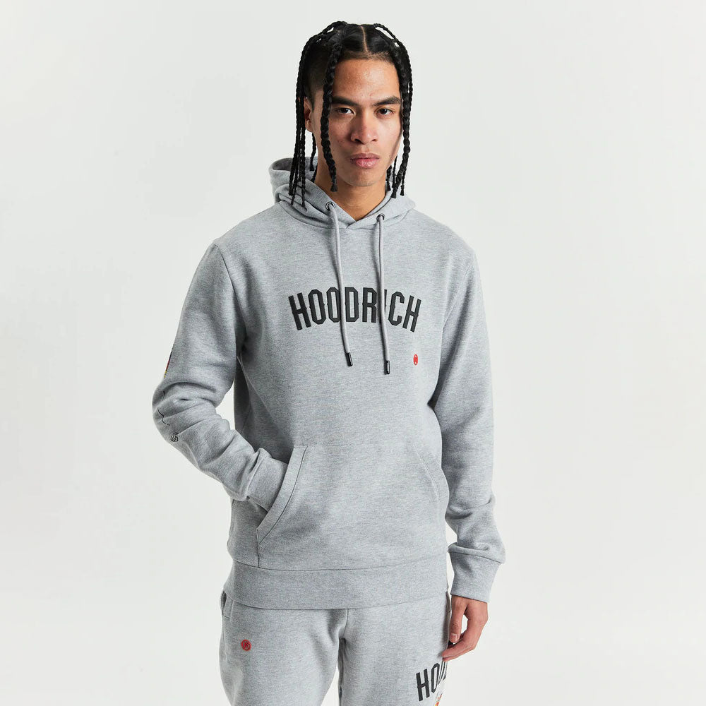 Hoodrich OG Import Hoodie - Heather Grey/Black/Fiesta