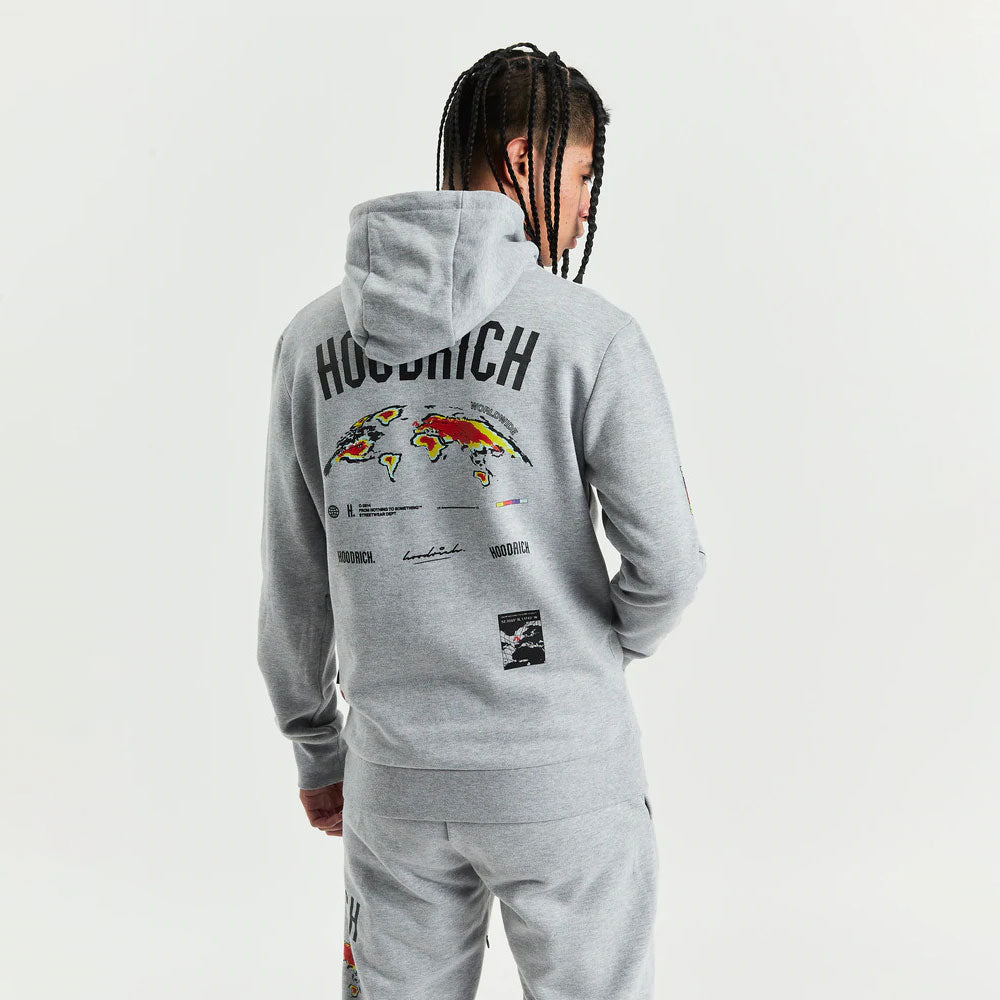 Hoodrich OG Import Hoodie - Heather Grey/Black/Fiesta