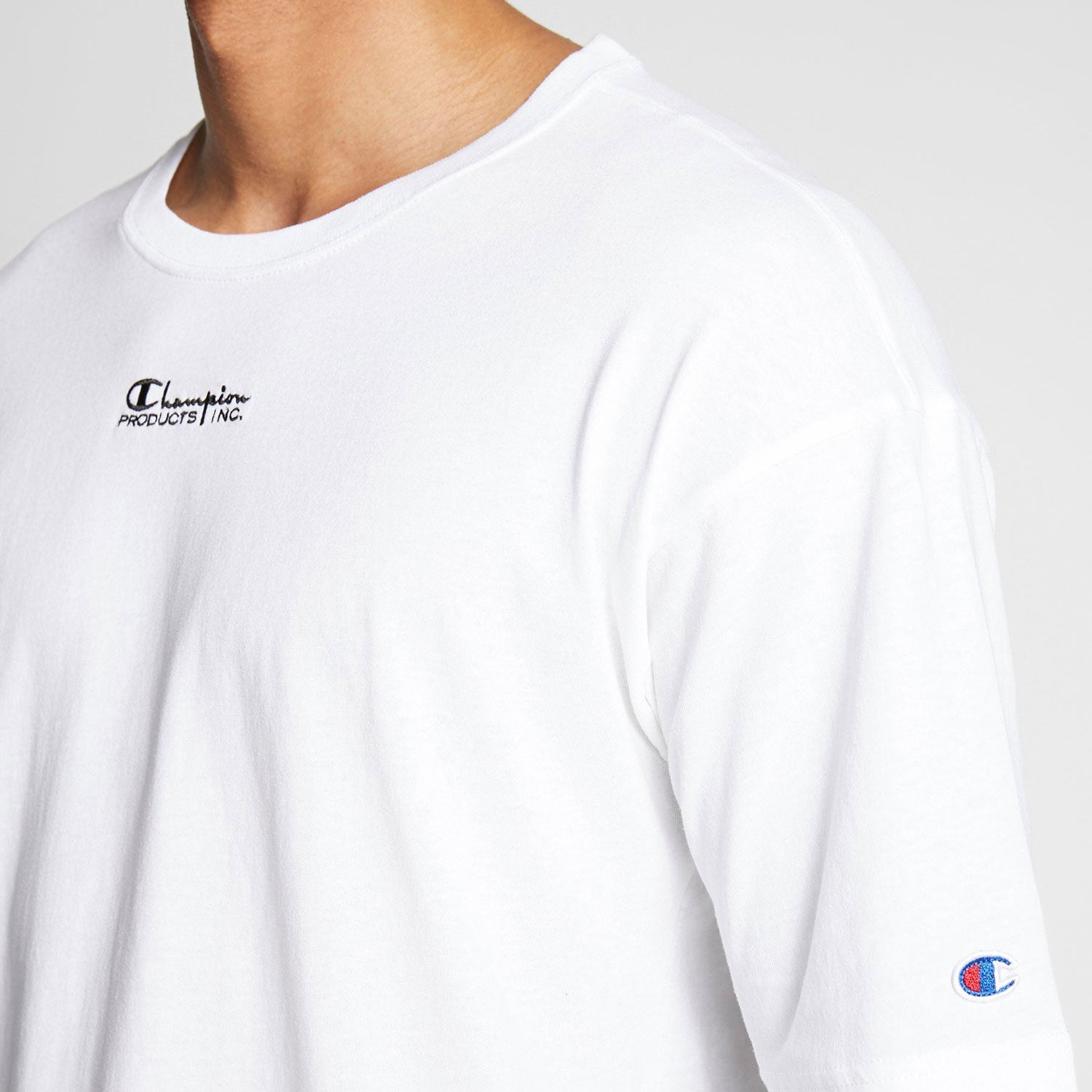 Champion Oversized Script Logo Crew Tee - White