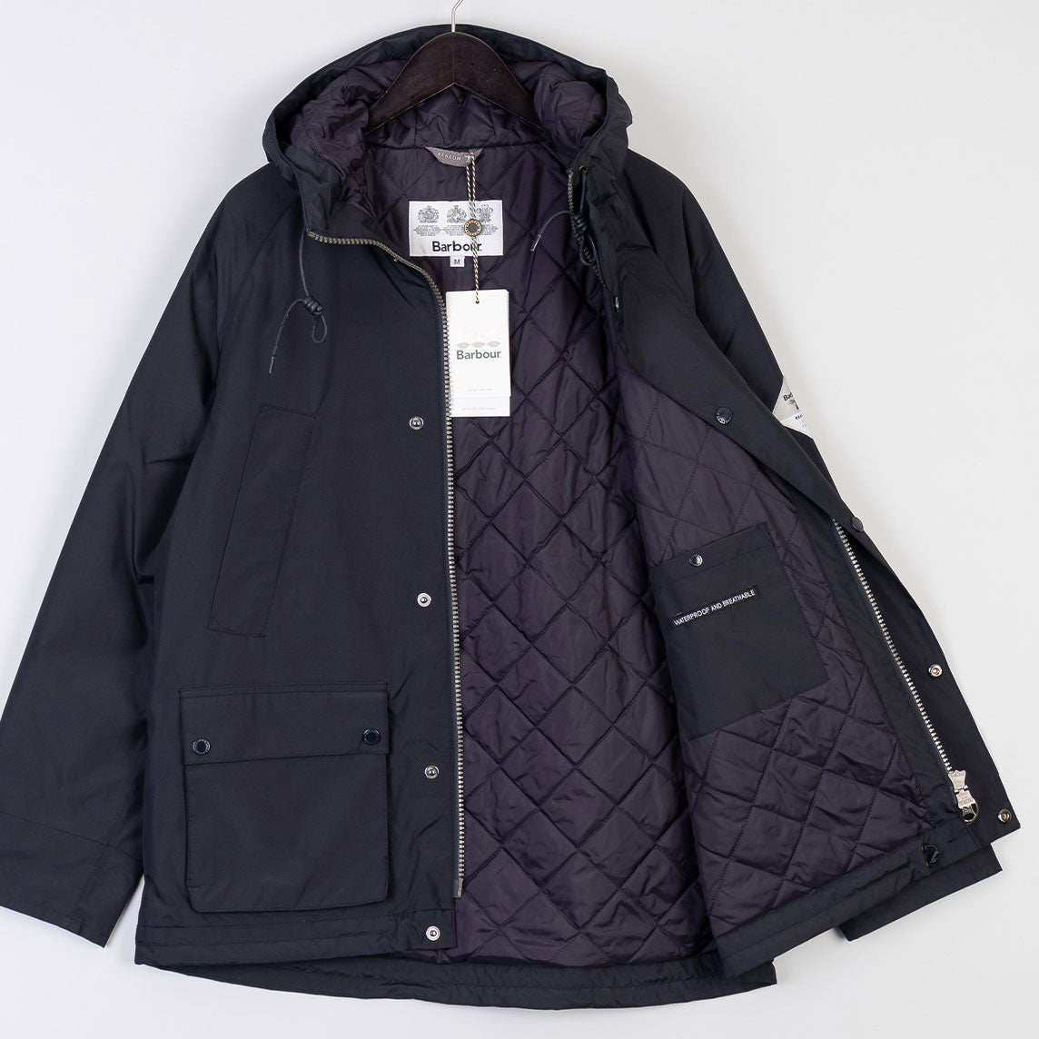 Barbour Beacon Hooded Bedale Jacket - Navy